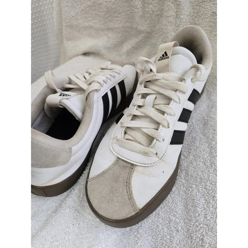 Adidas Women's VL Court 3.0 Sneaker White/Black Size 7.5 Lightly Used School